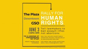 Rally for Human Rights event graphic